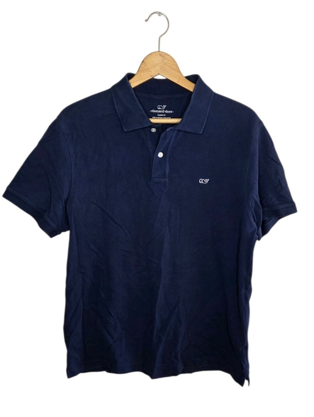 Vineyard Vines Dark Navy Classic Fit Short Sleeve Pique Polo Size Medium